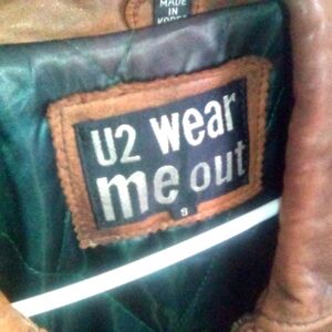 Men's leather jacket with quilted lining - already broken in